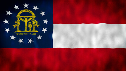 The flag of the State of Georgia. Georgia state flag. GA United States of America news and politics illustration.