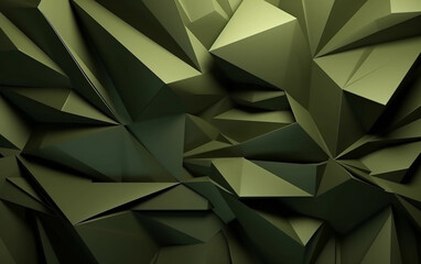 olive green military abstract background with 3d forms