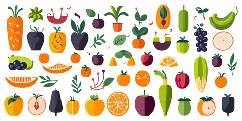 Vector Set of Delicious Fruits for Food-Related Projects