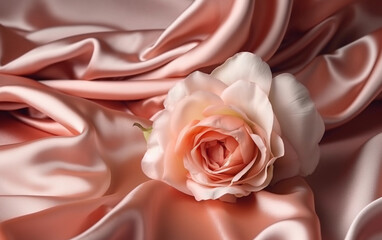 pink rose on satin