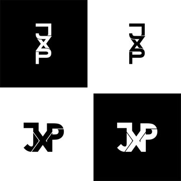 jxp initial letter monogram logo design set