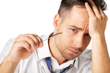 Closeup of an Exhausted Man