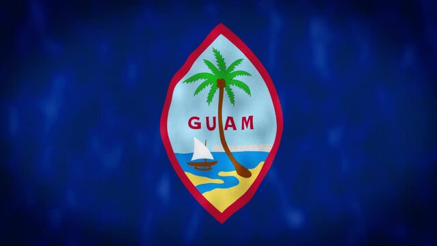 Guam flag is waving 3D animation. East guam waving in the wind. National flag of guam. flag seamless loop animation. 4K.