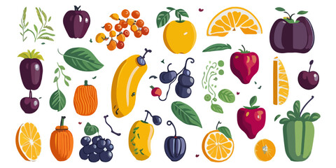 Beautifully Crafted Fruit Vector Set