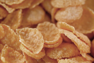 Close up of golden cornflakes