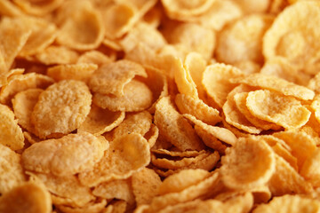 Close up of golden cornflakes