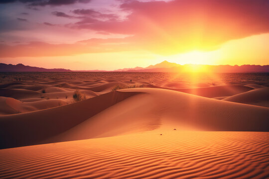  landscape sunset in the desert. AI © Landscape Planet