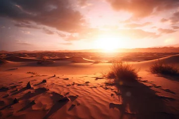 Fototapete Bordeaux landscape sunset in the desert. AI