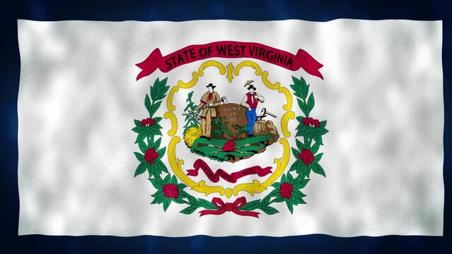 The flag of the State of West Virginia. West Virginia state flag. WV United States of America news and politics illustration.