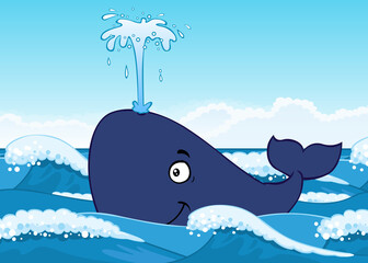  cartoon whale under the sea