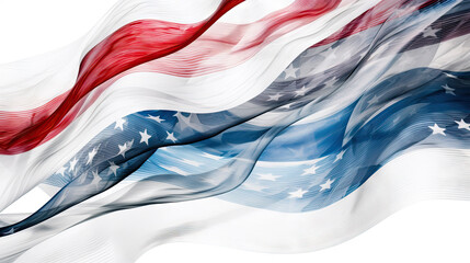 American flag on a white background created with AI