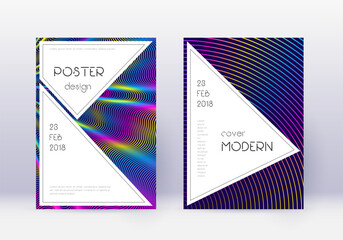 Fototapeta premium Stylish cover design template set. Rainbow abstrac