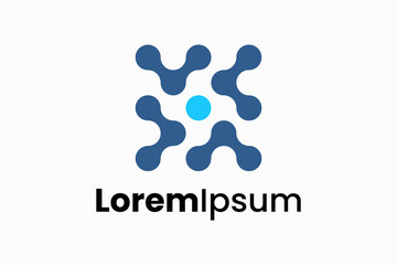 molecule with rotation modern logo vector sign