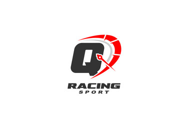 Q Logo letter with RACING SPEED concept for template 