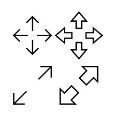 Fullscreen Icon vector illustration. Expand to full screen sign and symbol. Arrows symbol