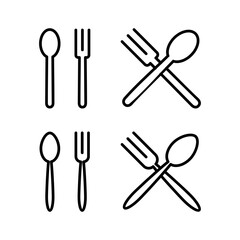 spoon and fork icon vector illustration. spoon, fork and knife icon vector. restaurant sign and symbol