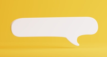Speech bubbles on yellow background. 3D Chat bubble talk.