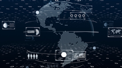 デジタルクラウド化によるデジタルトランスフォーメーションのイメージ　サイバーセキュリティコンセプ