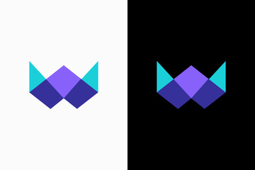 Fototapeta premium Initial Letter W with overlap color Vector Logo Design Template