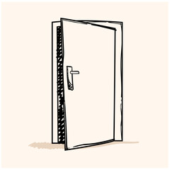 door doodle icon vector