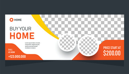 Abstract real estate sale banner background