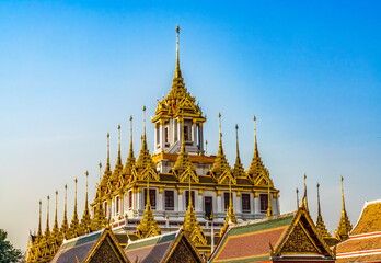 Loha Prasat Hall Wat Ratchanaddaram Worawihan Bangkok Thailand