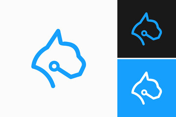 cat with connection modern logo vector sign
