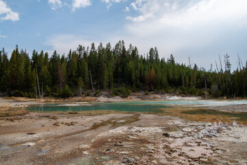 Hot springs view in the summer