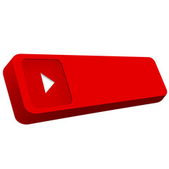 red blank button illustration for insert in your youtube content