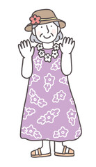 旅行を楽しむシニア男性