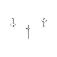 vector illustrator cross and sword