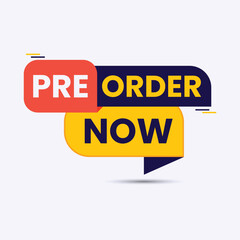 pre order now label clipart vector
