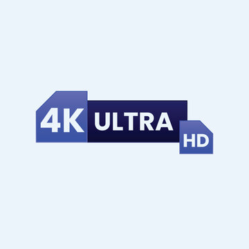 4K Ultra HD resolution icon for video