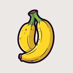 illustration of bananas sticker isolated on white background