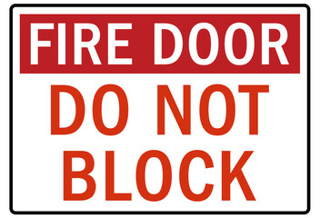 Door safety sign and labels do not block