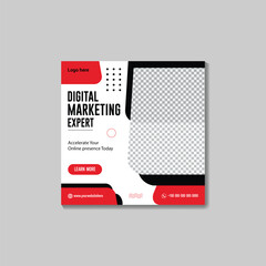 social media post template design for digital agency promotion