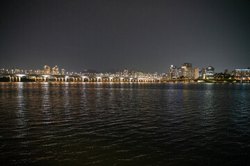 city skyline at night