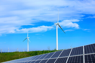 Solar photovoltaic panels and wind turbines