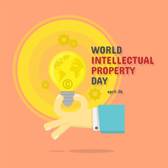 World Intellectual Property Day greeting with a hand holding a light bulb