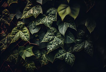 Horizontal green ivy to be used in composition. Generative AI