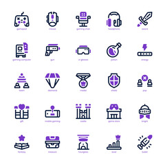 Esport Gaming Icon pack for your website design, logo, app, and user interface. Esport Gaming Icon mixed line and solid design. Vector graphics illustration and editable stroke.