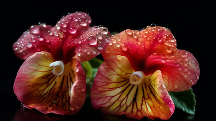 Obraz na płótnie Canvas Dancing Girls Impatiens Bequaartii Orchid Images - Generative AI Art. Bring nature's beauty indoors with stunning Dancing Girls Impatiens Bequaartii orchid images. Perfect for wall art, prints.