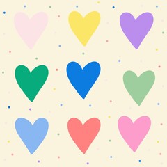 Colorful heart wallpaper rainbow heart cute pastel background wallpaper backdrop rainbow hearts