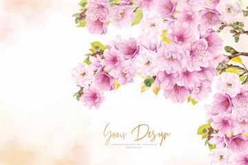 Fototapeta na wymiar wedding invitation cherry blossom floral card