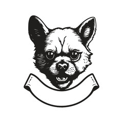 angry dog, vintage logo concept black and white color, hand drawn illustration