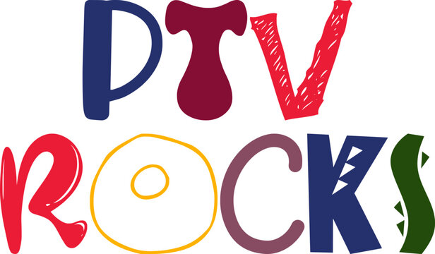 Ptv Rocks Hand Lettering Illustration for Bookmark , T-Shirt Design, Newsletter, Sticker 