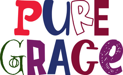 Pure Grace Typography Illustration for Icon, Flyer, Brochure, Logo