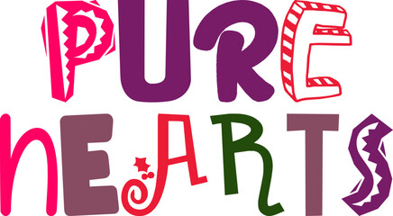 Pure Hearts Typography Illustration for Magazine, Poster, Banner, Infographic