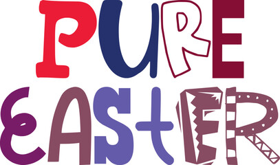 Pure Easter Hand Lettering Illustration for Brochure, Postcard , Logo, Flyer
