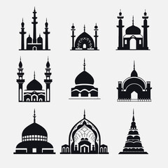 A mosque logo vector typically represents a visual symbol or emblem that is used to identify a mosque or Islamic organization